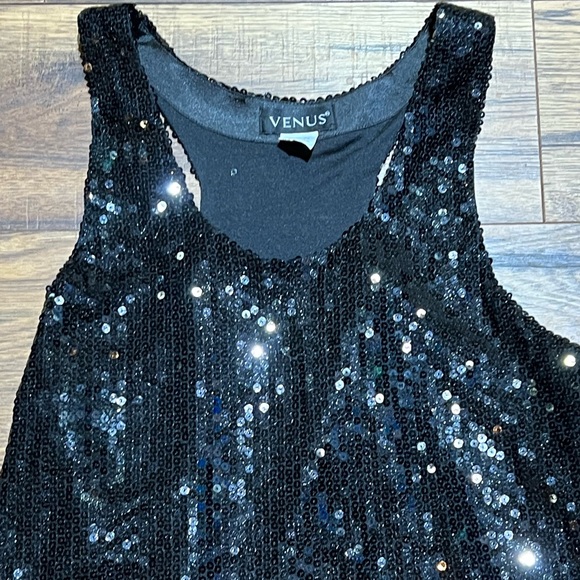 Venus Beaded Sleeveless Blouse Size 10 - Picture 3 of 6